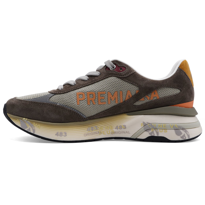 Sneakers Uomo Premiata Moerun 7871 Taupe Logo Laterale Iconico