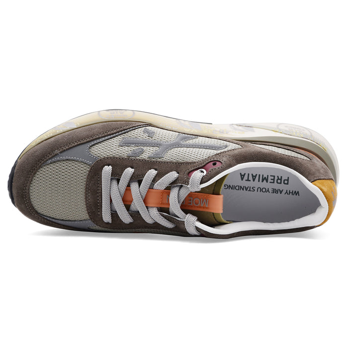 Men's Premiata Moerun 7871 Taupe Iconic Side Logo Sneakers