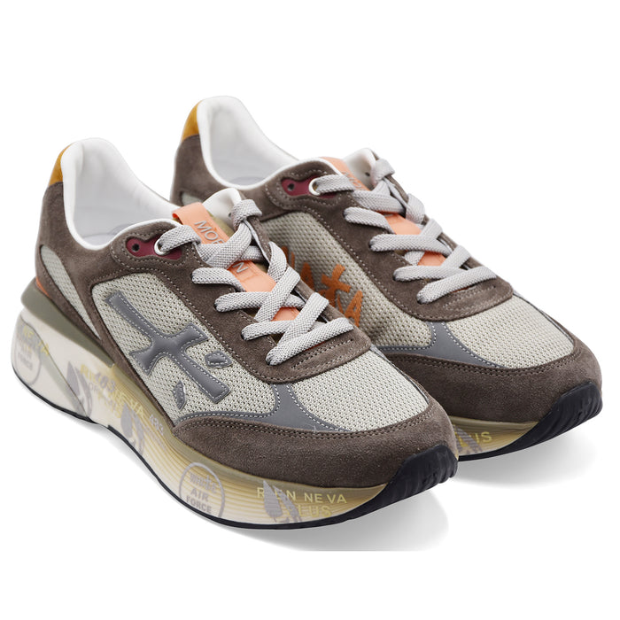 Men's Premiata Moerun 7871 Taupe Iconic Side Logo Sneakers