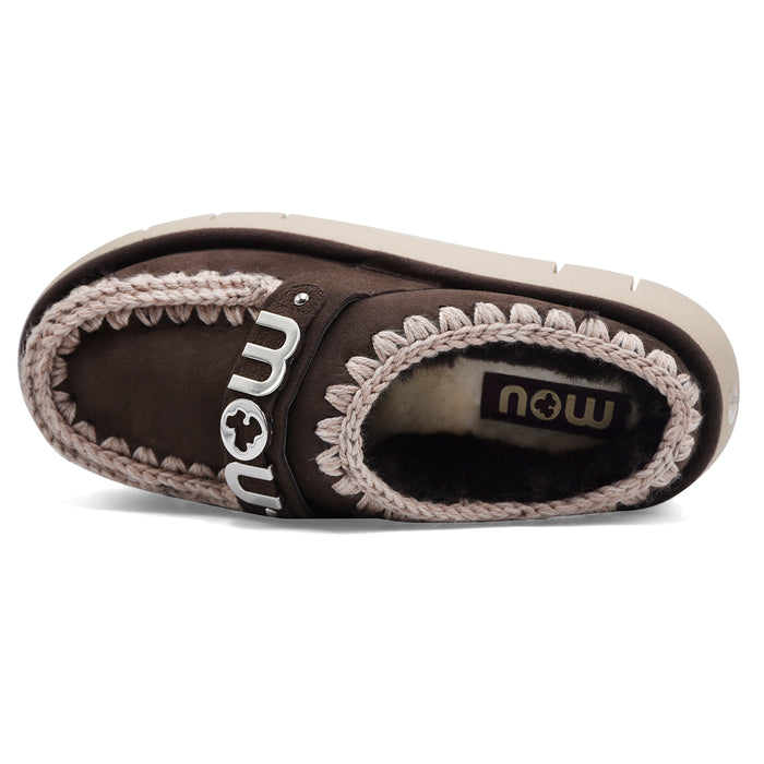 Sabot Mou Donna Bounce Clog Pelle Scamosciata Marrone Con Logo