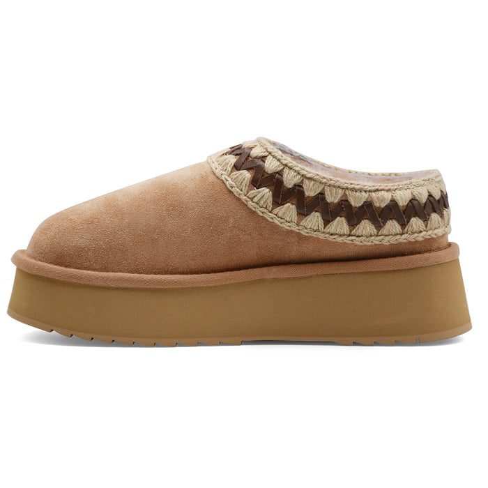 Mou Women's Platform Clog in Savana Suede, Warm and Fashionable