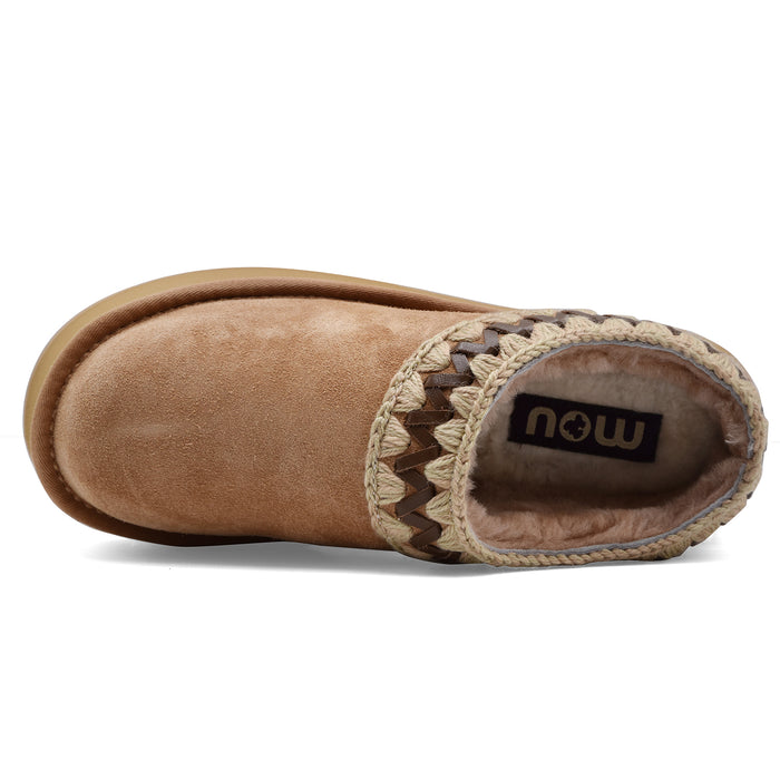Mou Women's Platform Clog in Savana Suede, Warm and Fashionable