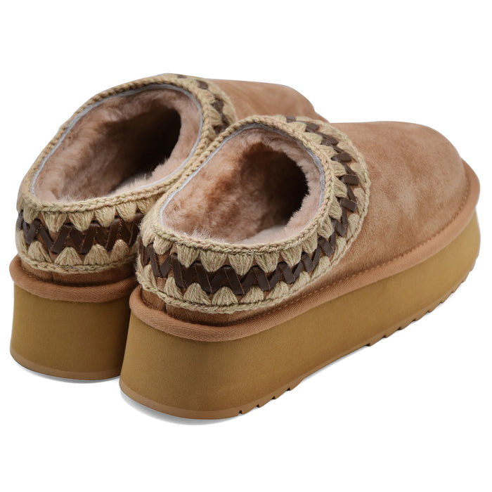 Mou Women's Platform Clog in Savana Suede, Warm and Fashionable
