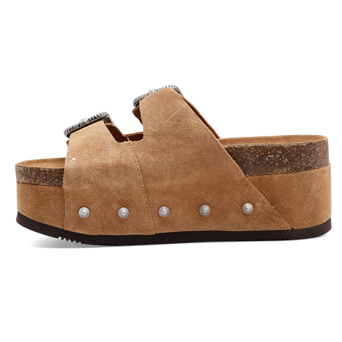 Sandali Ash Mystic Donna Pelle Scamosciata Moka Mou Con Zeppa
