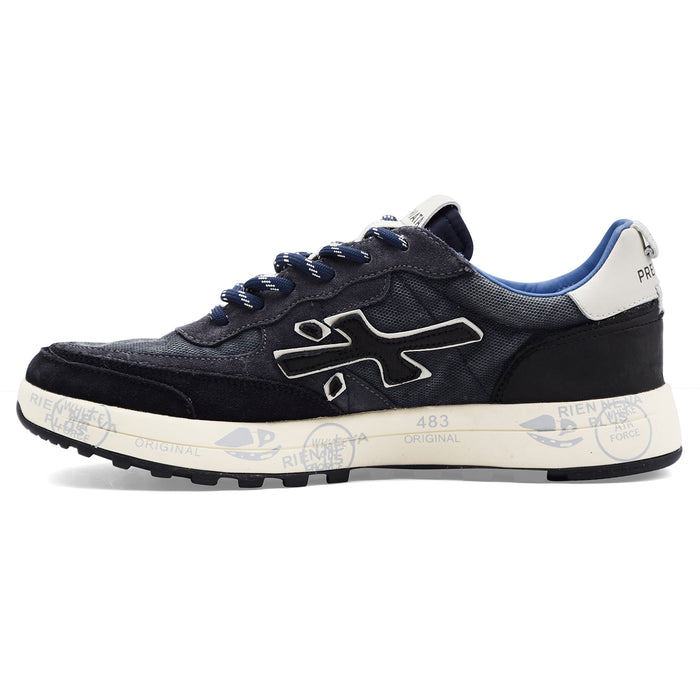 Sneakers Uomo Premiata Nous 7726 Pelle Scamosciata Tessuto Blu