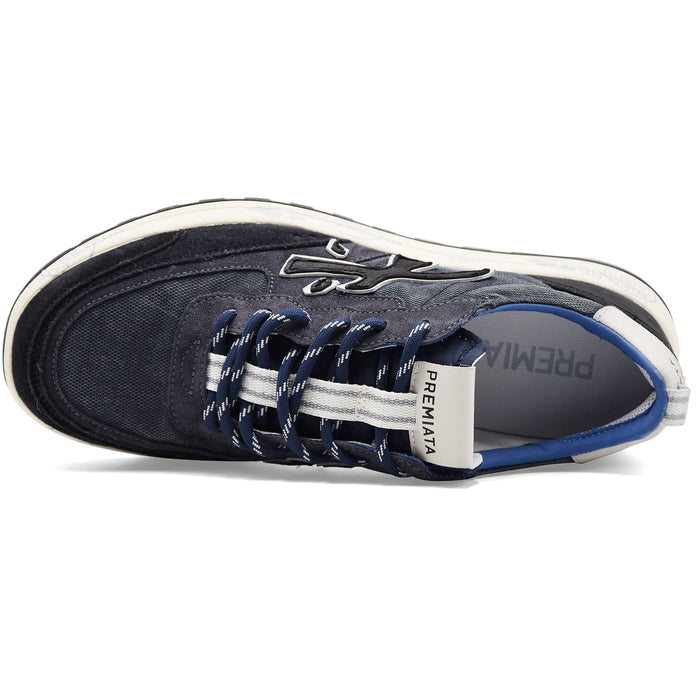 Sneakers Uomo Premiata Nous 7726 Pelle Scamosciata Tessuto Blu