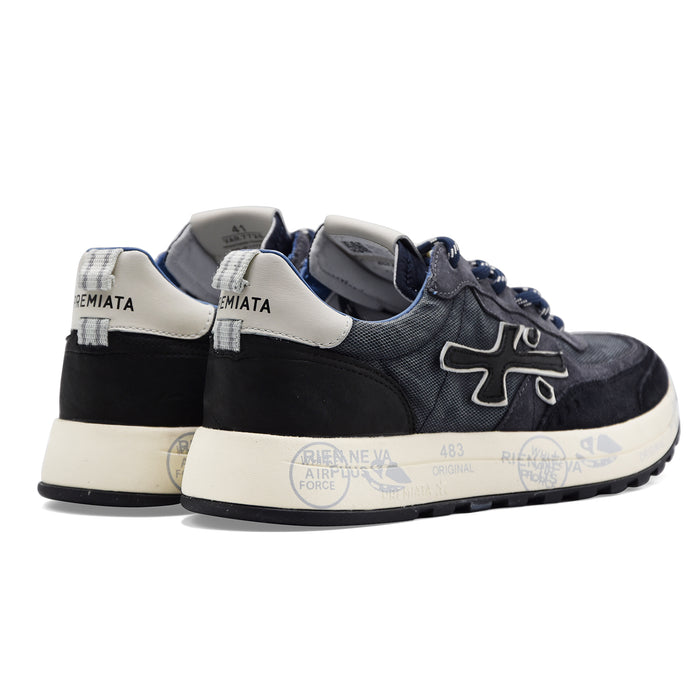 Sneakers Uomo Premiata Nous 7726 Pelle Scamosciata Tessuto Blu