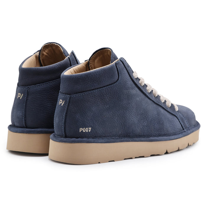 Polacchini Panchic Uomo P007 ANKLE BOOT Nubuck Blu Made In Italy