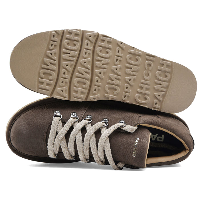 Allacciata Panchic P007 Clay Uomo Nabuk Caffè Con Lacci Beige