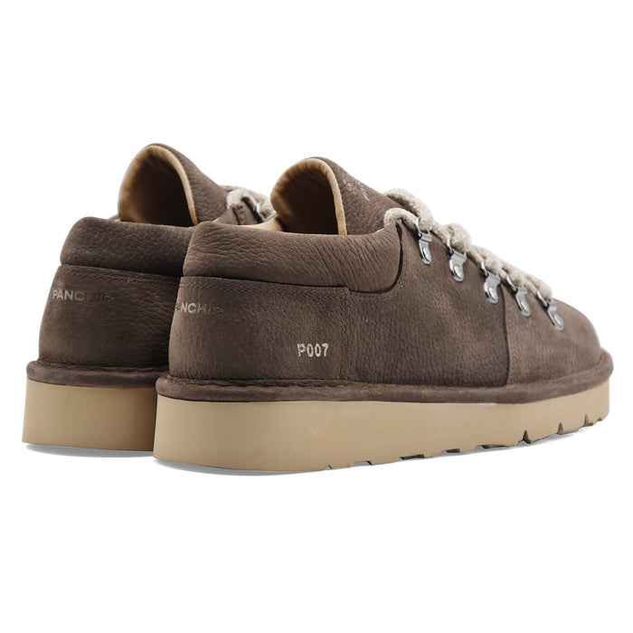 Allacciata Panchic P007 Clay Uomo Nabuk Caffè Con Lacci Beige