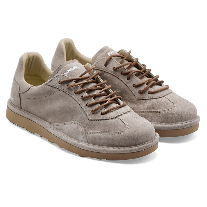 Panchic Sneakers Uomo P011 Grigio In Vera Pelle Scamosciata
