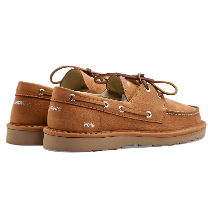 Scarpe Da Barca Panchic Uomo Nubuck Tonalità Cammello P019LACE-UP