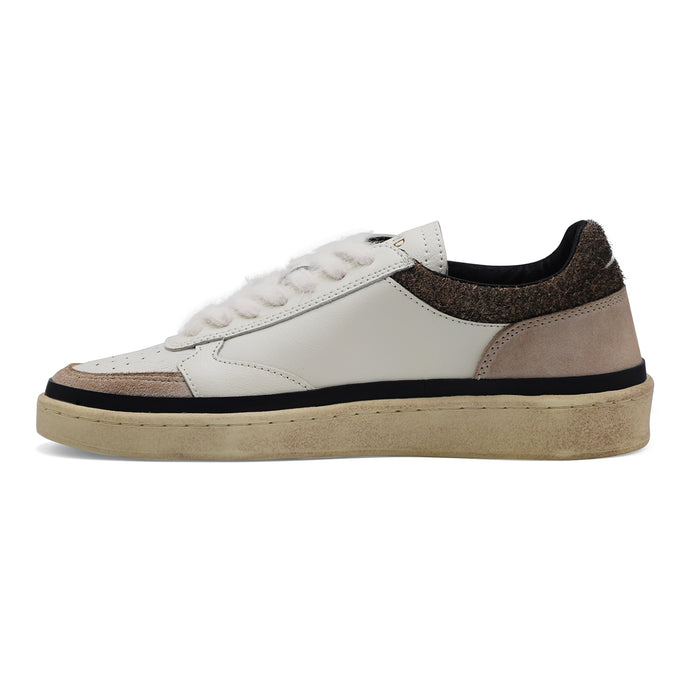 Sneakers Uomo Ghoud PBLM AR01 Bianco E Pelle Scamosciata Beige