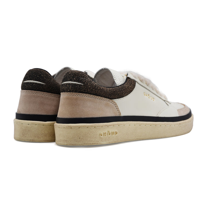 Sneakers Uomo Ghoud PBLM AR01 Bianco E Pelle Scamosciata Beige