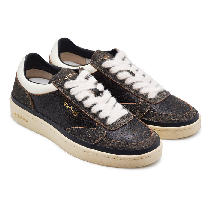 Sneakers Ghoud Uomo PBLM KP01 Vera Pelle Marrone Effetto Vintage