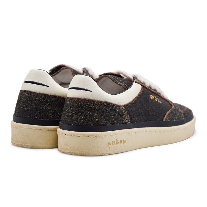 Sneakers Ghoud Uomo PBLM KP01 Vera Pelle Marrone Effetto Vintage