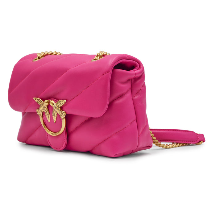 Borsa Fucsia Pinko Mini Love Bag Puff Maxi Trapuntatura Obiqua