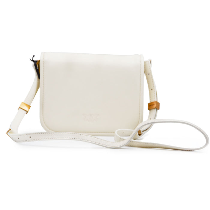 Borsa Pinko Donna Bianco Con Dettagli Oro "LOVE BOXBAG FL MINI"