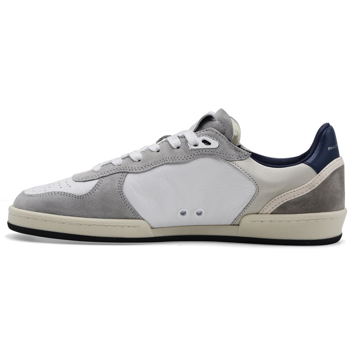Sneakers Uomo Philippe Model PGAL LOW In Pelle Bianca E Grigia