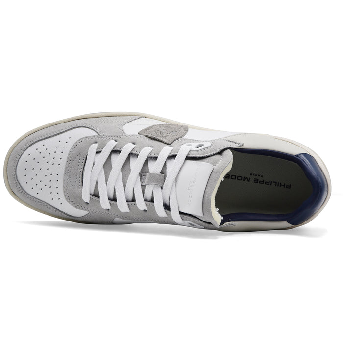 Sneakers Uomo Philippe Model PGAL LOW In Pelle Bianca E Grigia