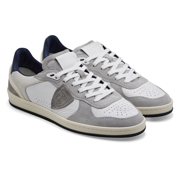 Sneakers Uomo Philippe Model PGAL LOW In Pelle Bianca E Grigia