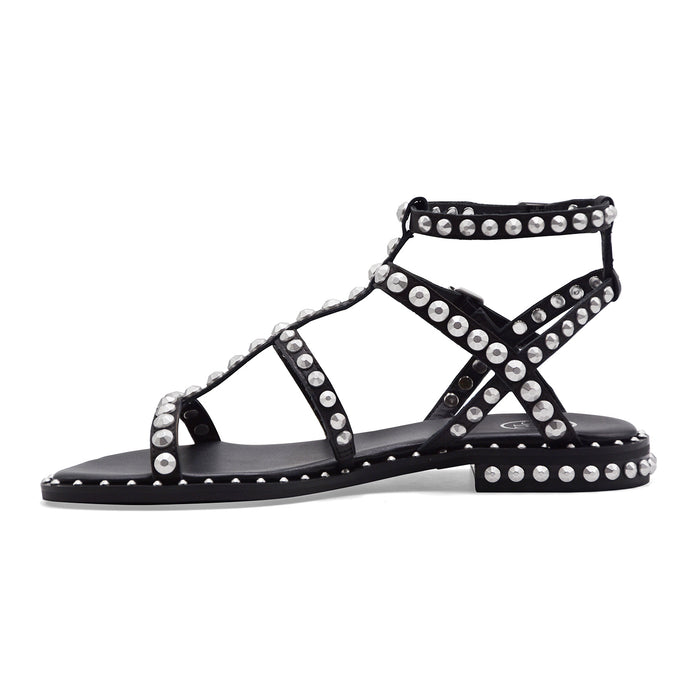Sandali Donna Ash Precious 01 Nero Borchie Argento Decorative