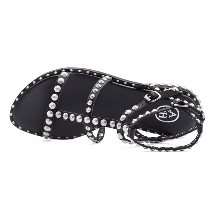 Sandali Donna Ash Precious 01 Nero Borchie Argento Decorative