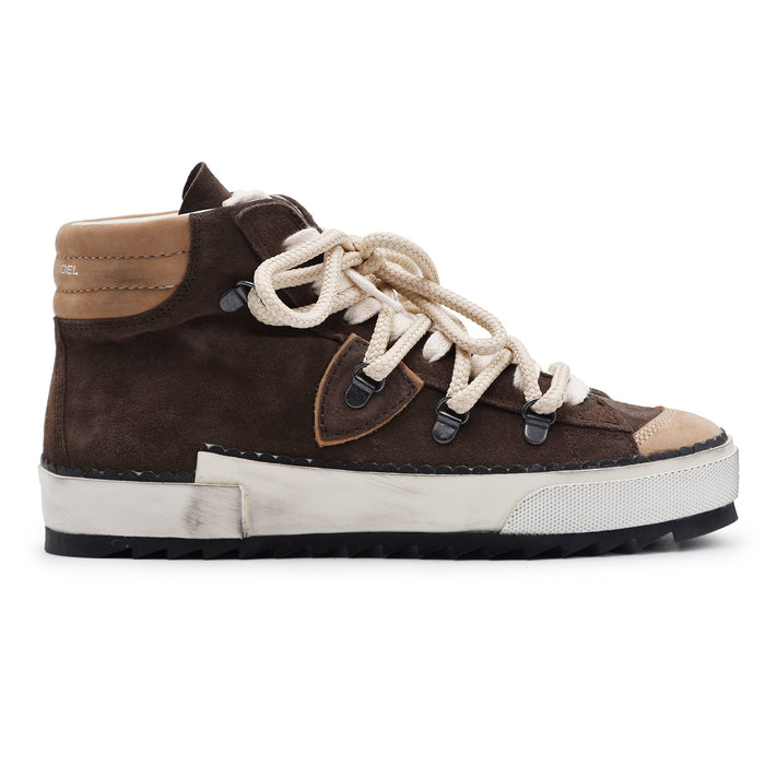 Sneakers Philippe Model Prsx High Donna Marrone Stile Vintage