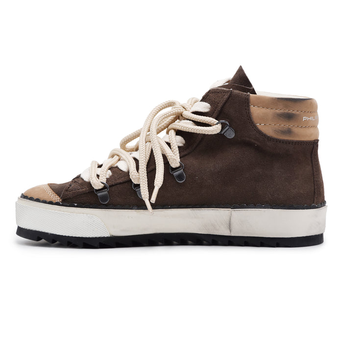 Sneakers Philippe Model Prsx High Donna Marrone Stile Vintage