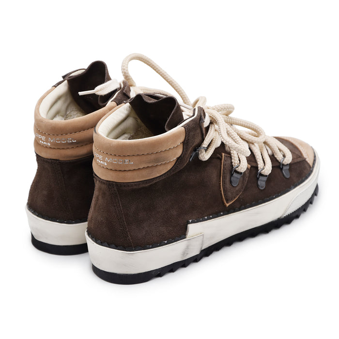 Sneakers Philippe Model Prsx High Donna Marrone Stile Vintage