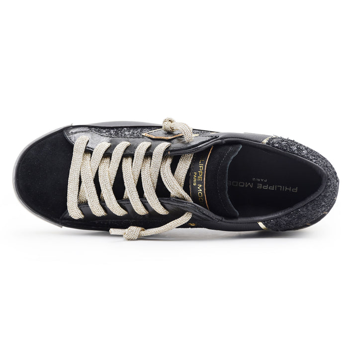 Sneakers Philippe Model Paris Prsx Low Donna Glitter Nero Oro