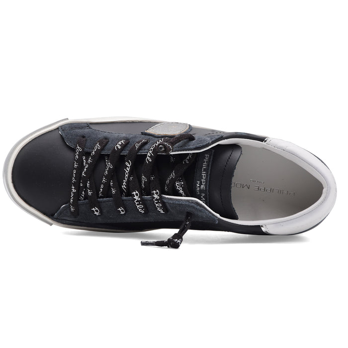 Sneakers Philippe Model PRSX Donna Nero Argento Effetto Vintage