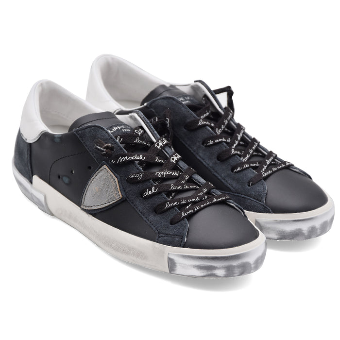 Sneakers Philippe Model PRSX Donna Nero Argento Effetto Vintage