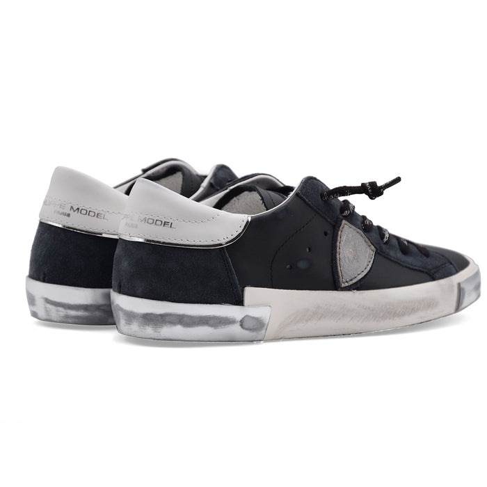 Sneakers Philippe Model PRSX Donna Nero Argento Effetto Vintage