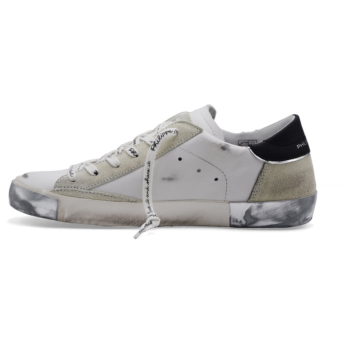 Sneakers Philippe Model PRSX Donna In Bianco Argento Vintage