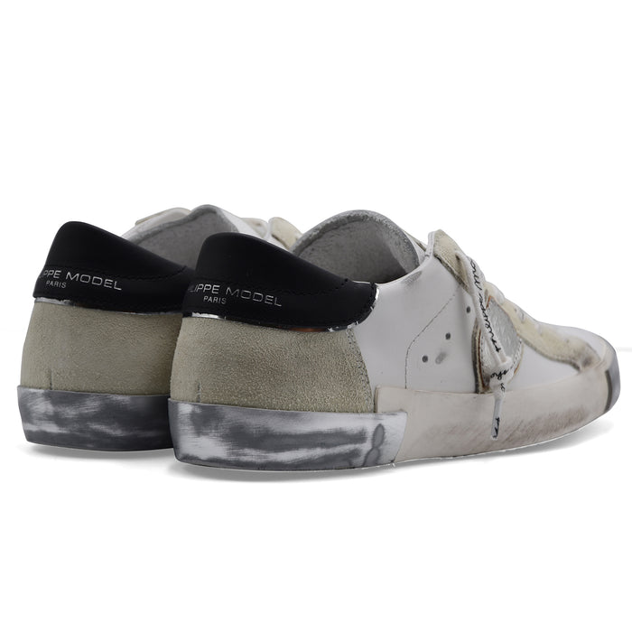 Sneakers Philippe Model PRSX Donna In Bianco Argento Vintage