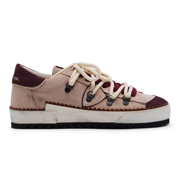 Sneakers Philippe Model Donna Prsx Rosa Con Dettagli Bordeaux