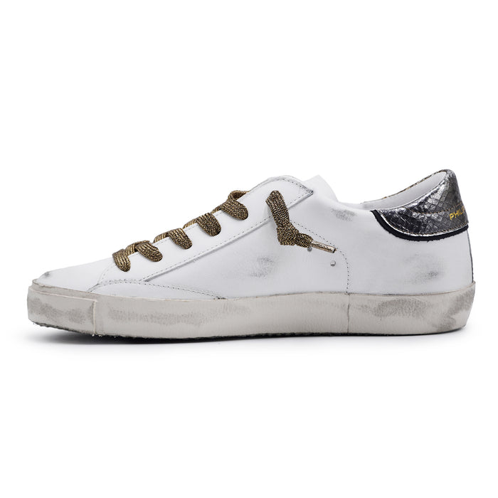 Sneakers Philippe Model Donna PRSX Bianco Con Dettagli Bronzo