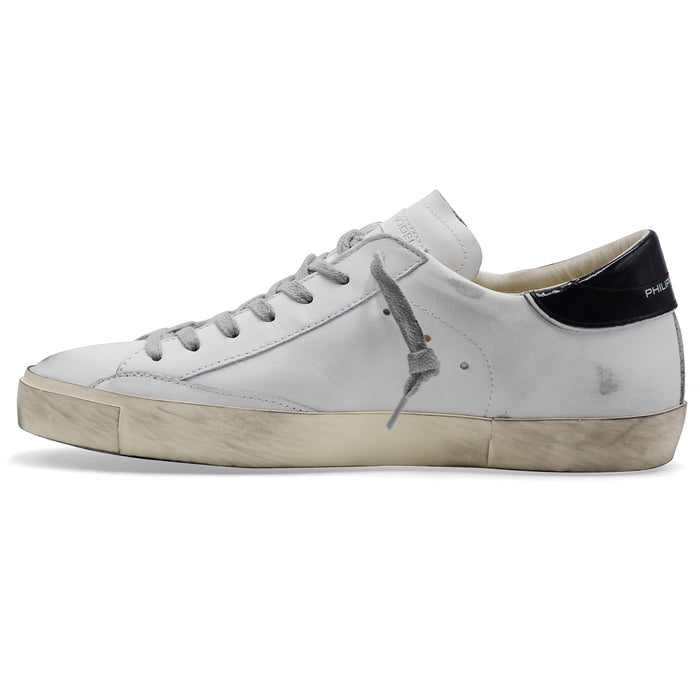 Philippe Model Uomo Sneakers PRSX LOW In Pelle Bianca Vintage