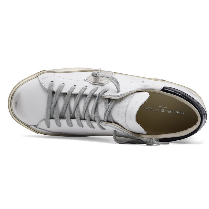 Philippe Model Uomo Sneakers PRSX LOW In Pelle Bianca Vintage