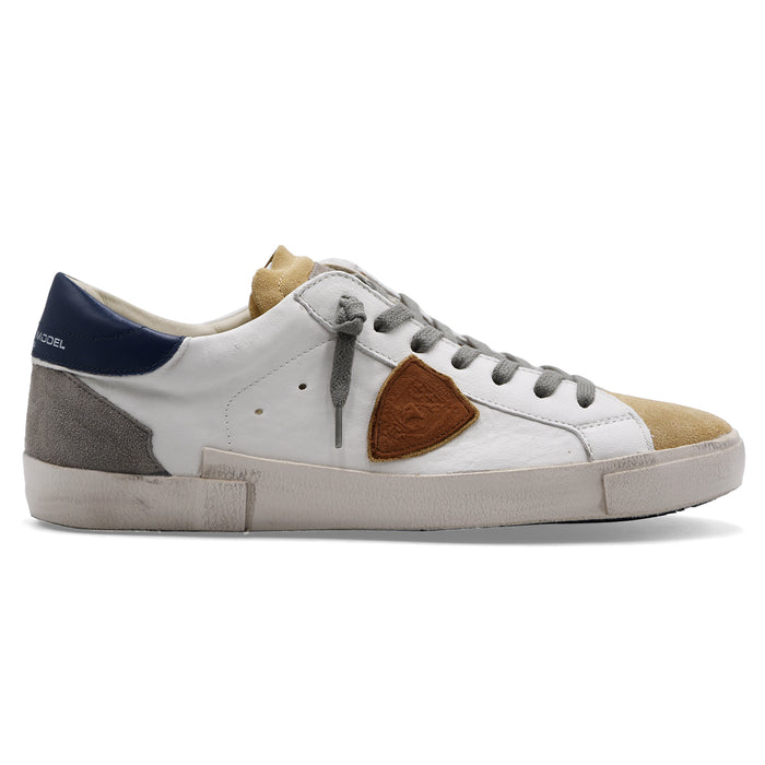 Sneakers Philippe Model Paris Uomo In Pelle Bianco Blu Sabbia