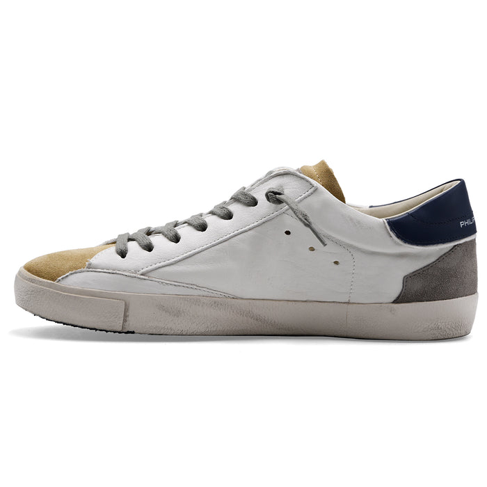 Sneakers Philippe Model Paris Uomo In Pelle Bianco Blu Sabbia