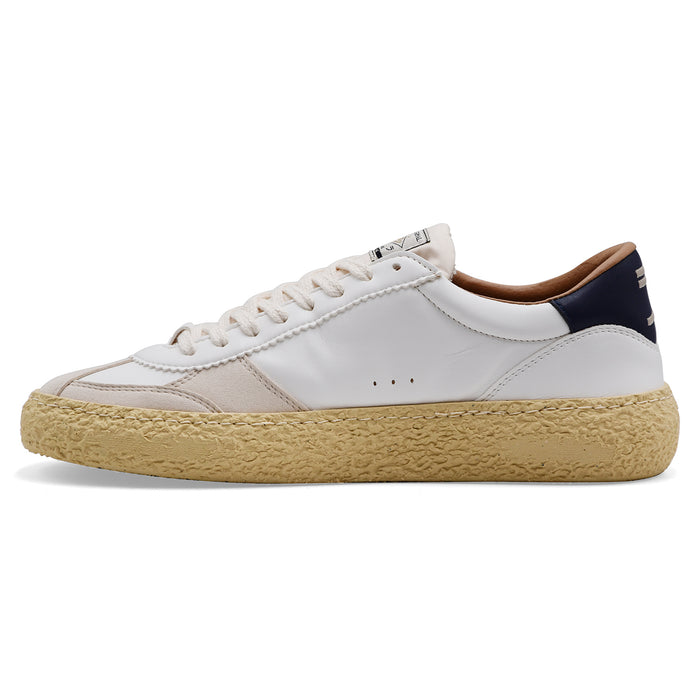 Sneakers Puraai Uomo 1.01 Pelle Bianca Con Logo E Tallone Blu