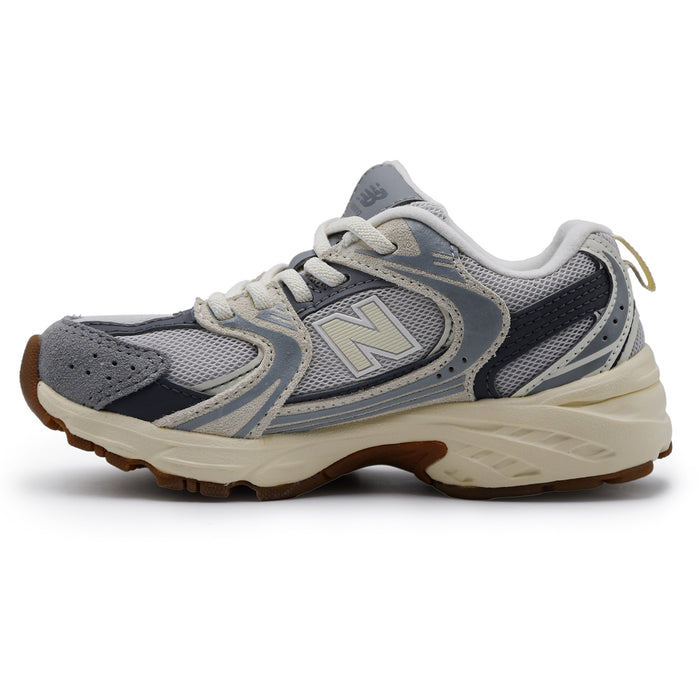 Sneakers New Balance Bambino Pelle Scamosciata Grigio E Tessuto