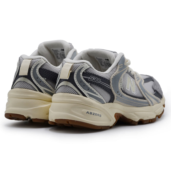 Sneakers New Balance Bambino Pelle Scamosciata Grigio E Tessuto