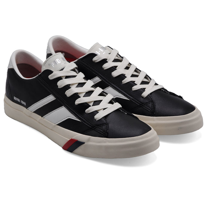 Sneakers Pro Keds Uomo Vera Pelle Nero E Bianco ROYAL CLASSIC