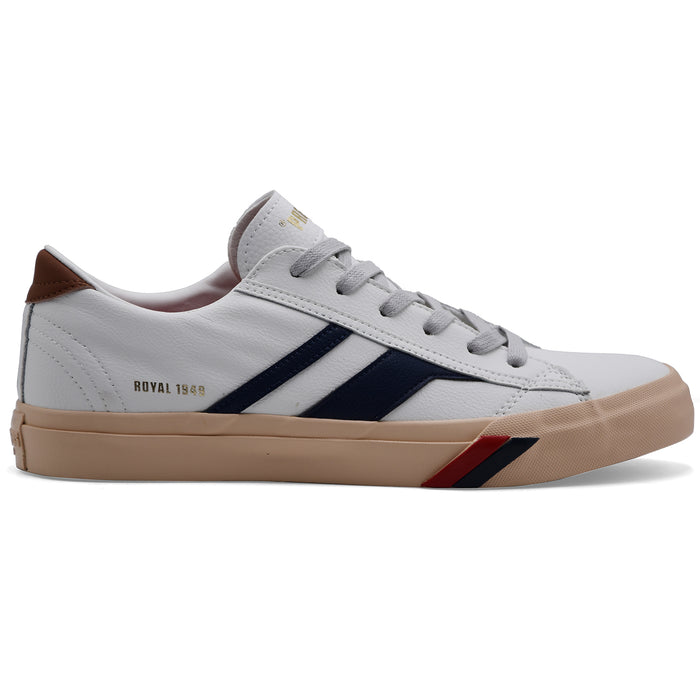 Pro Keds Sneakers Uomo ROYAL CLASSIC Pelle Bianca Dettagli Blu
