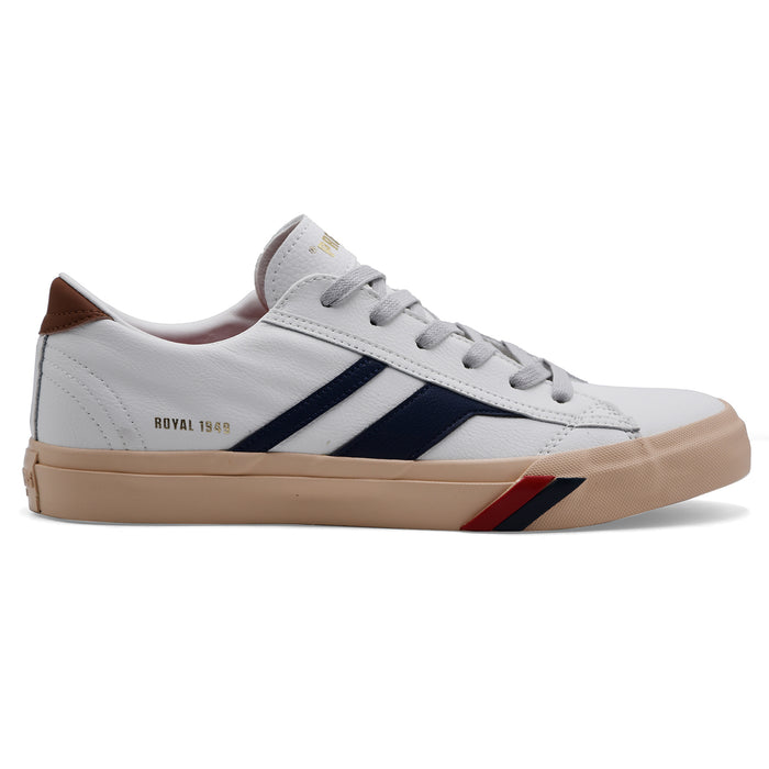 Pro Keds Sneakers Uomo ROYAL CLASSIC Pelle Bianca Dettagli Blu