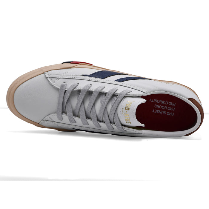 Pro Keds Sneakers Uomo ROYAL CLASSIC Pelle Bianca Dettagli Blu