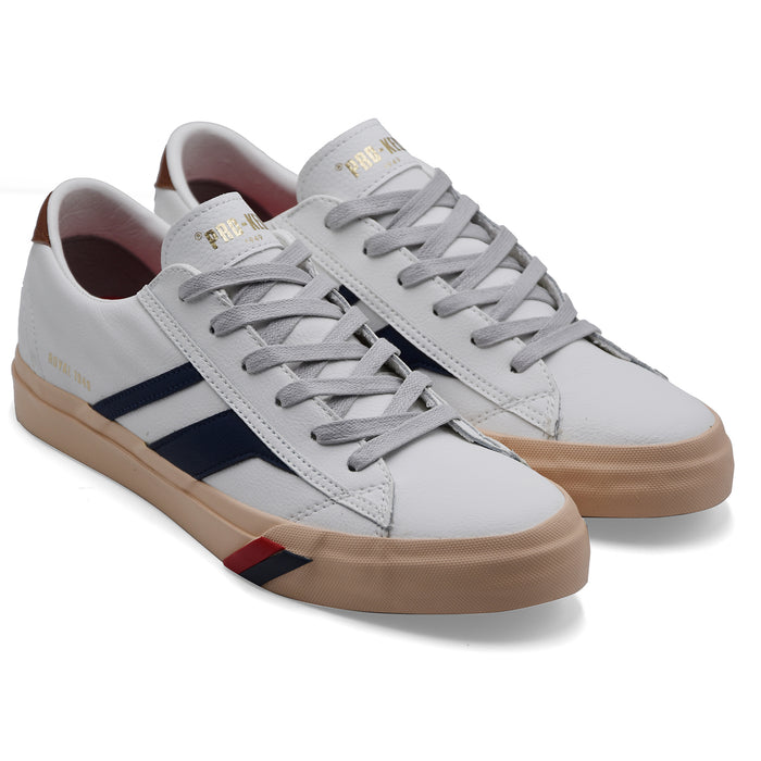 Pro Keds Sneakers Uomo ROYAL CLASSIC Pelle Bianca Dettagli Blu